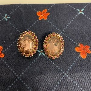 LAST CALL Large Vintage Purple Amethyst Rhinestone Earrings